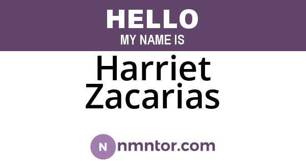 Harriet Zacarias
