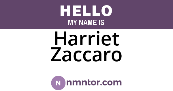 Harriet Zaccaro