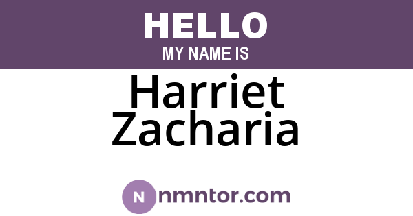 Harriet Zacharia
