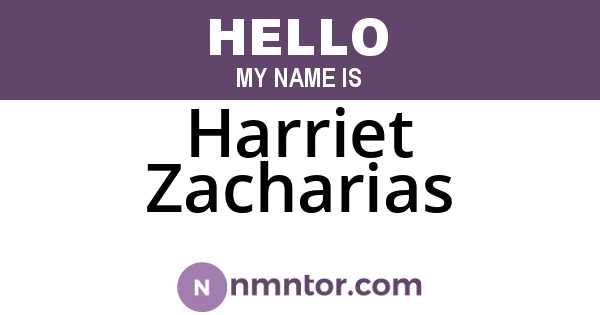 Harriet Zacharias