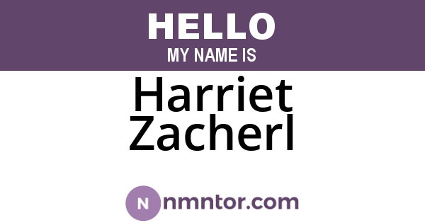 Harriet Zacherl