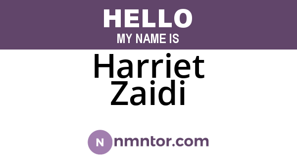 Harriet Zaidi
