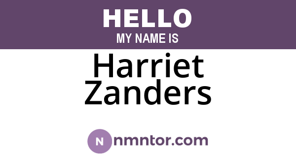 Harriet Zanders