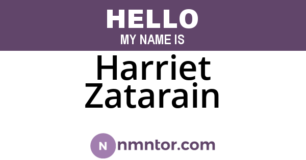 Harriet Zatarain
