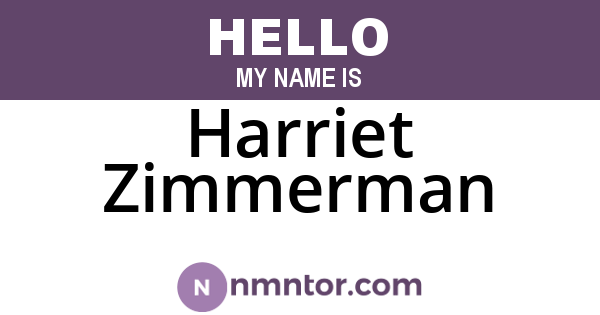 Harriet Zimmerman