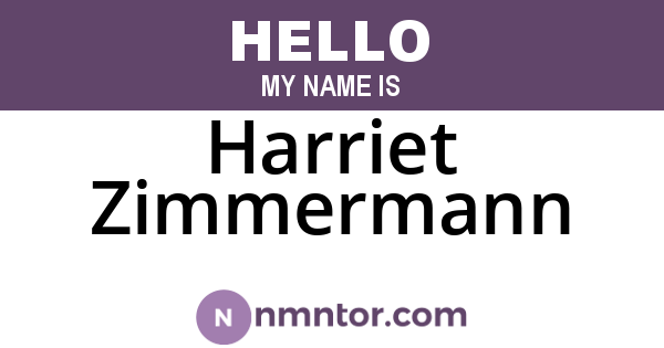 Harriet Zimmermann