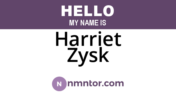 Harriet Zysk