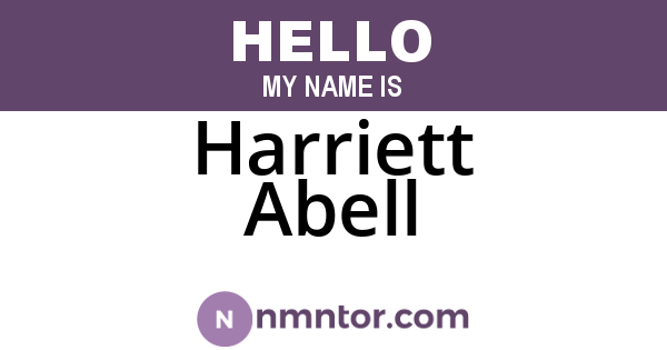 Harriett Abell