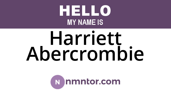 Harriett Abercrombie