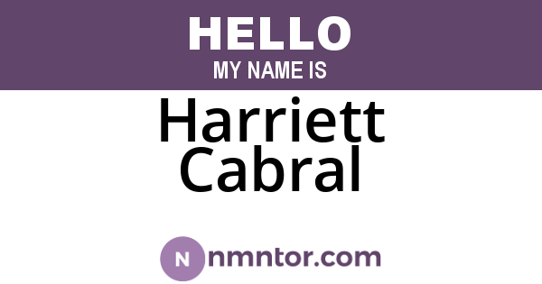 Harriett Cabral