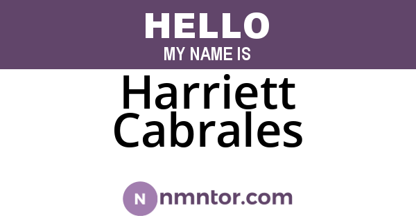Harriett Cabrales
