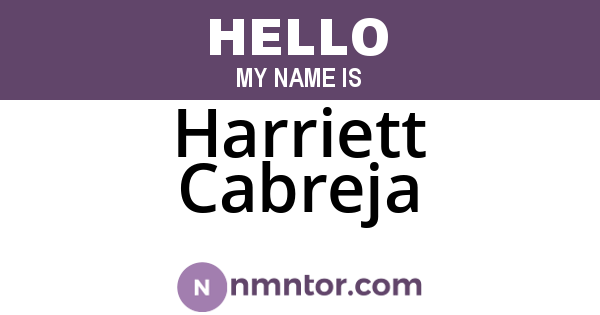 Harriett Cabreja