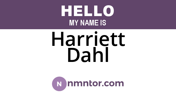 Harriett Dahl
