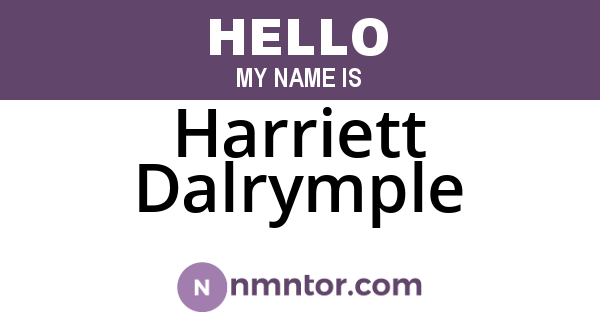 Harriett Dalrymple