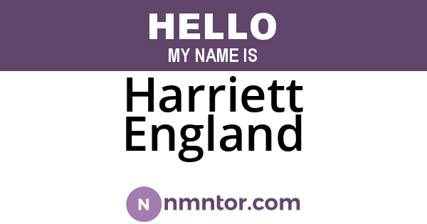Harriett England