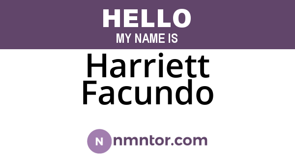Harriett Facundo