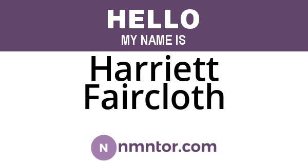 Harriett Faircloth