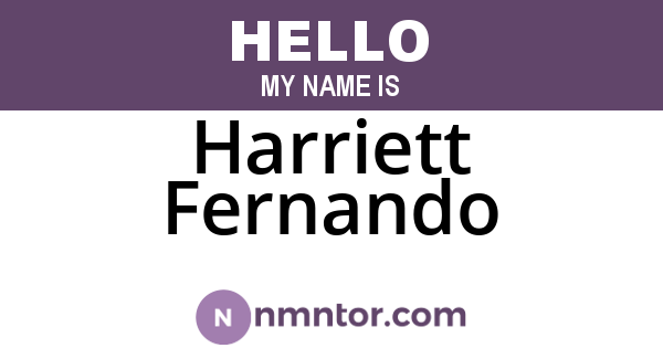 Harriett Fernando