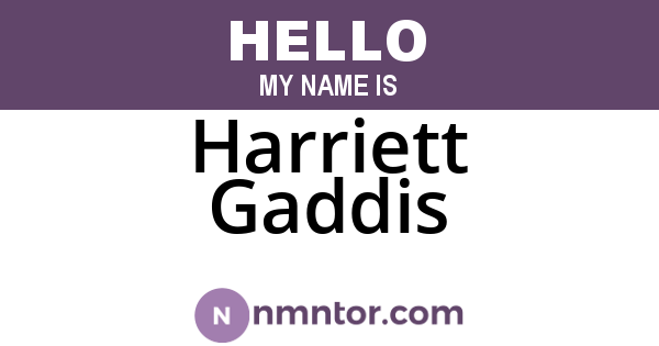 Harriett Gaddis
