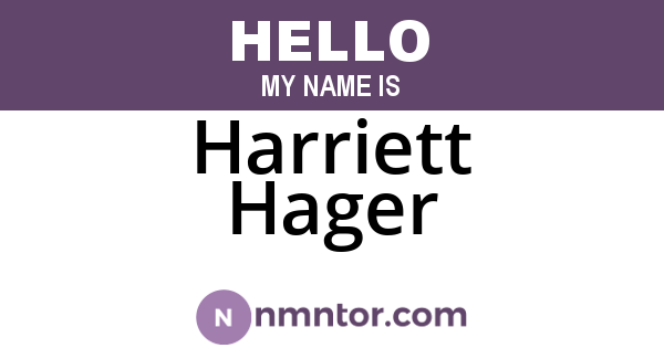 Harriett Hager