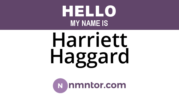 Harriett Haggard