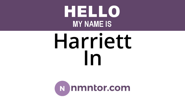 Harriett In