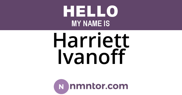 Harriett Ivanoff