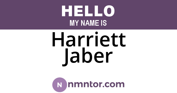 Harriett Jaber