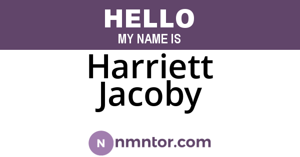 Harriett Jacoby
