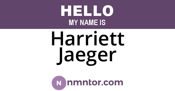 Harriett Jaeger