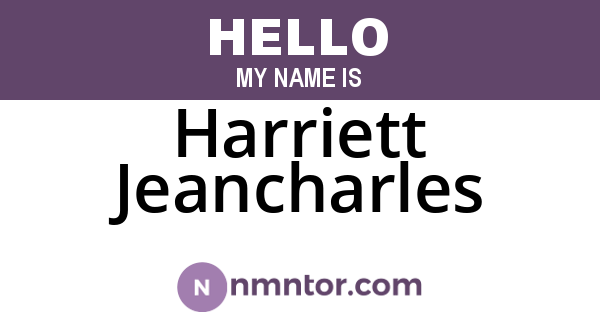 Harriett Jeancharles