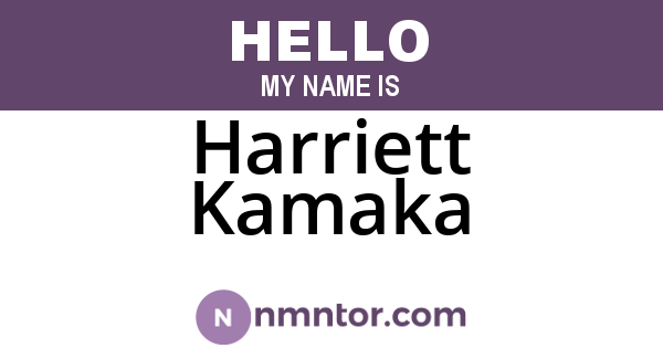 Harriett Kamaka