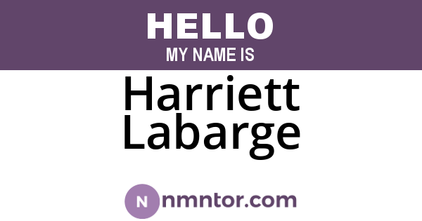 Harriett Labarge
