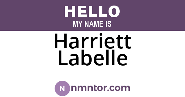 Harriett Labelle