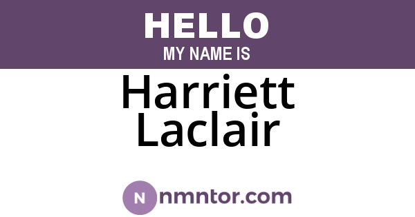 Harriett Laclair