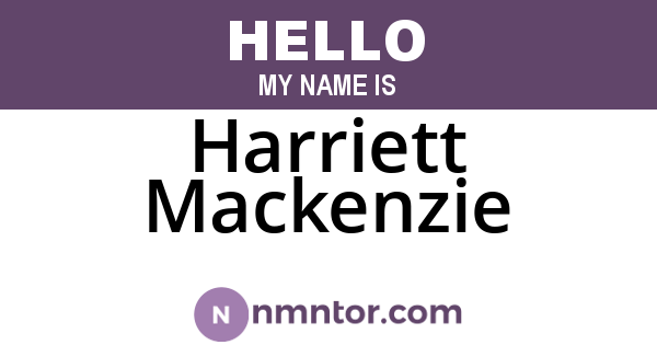 Harriett Mackenzie