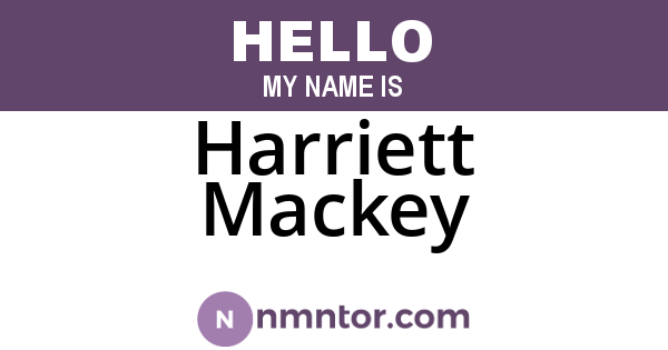 Harriett Mackey