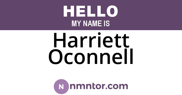 Harriett Oconnell