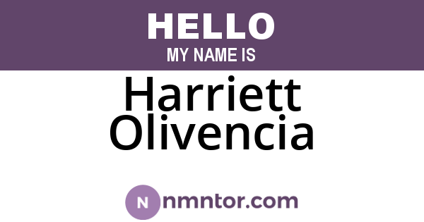 Harriett Olivencia
