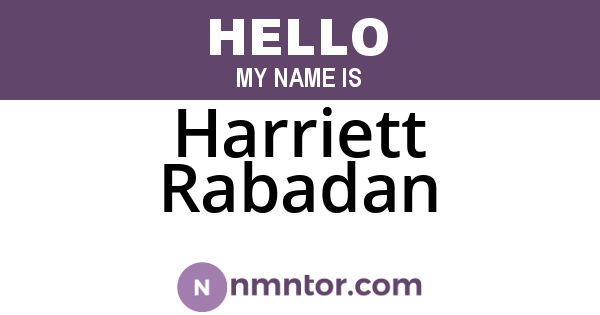 Harriett Rabadan