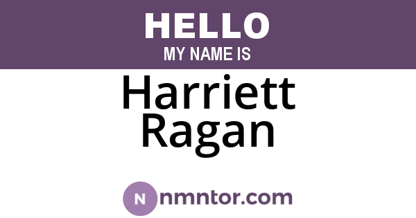 Harriett Ragan