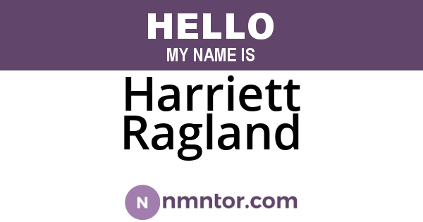 Harriett Ragland