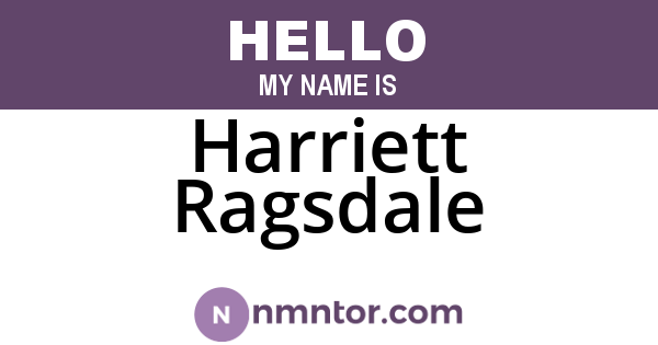 Harriett Ragsdale