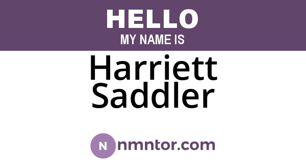 Harriett Saddler