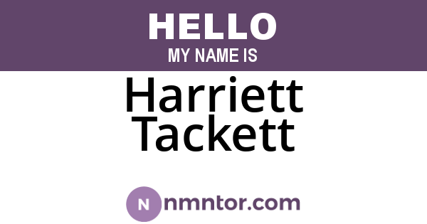 Harriett Tackett