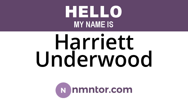Harriett Underwood