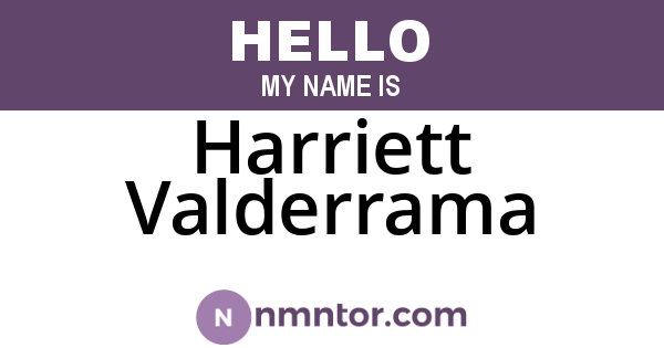 Harriett Valderrama