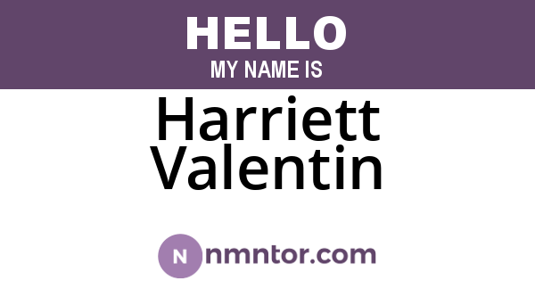 Harriett Valentin