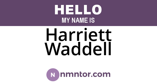 Harriett Waddell