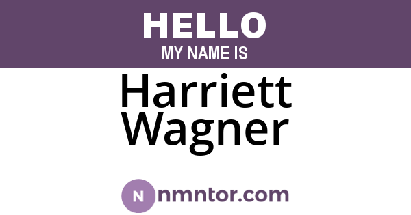 Harriett Wagner